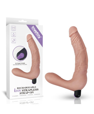 Podwójne dildo z wypustkami strap-on realistyczny