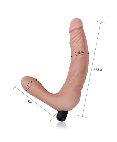 Podwójne dildo z wypustkami strap-on realistyczny