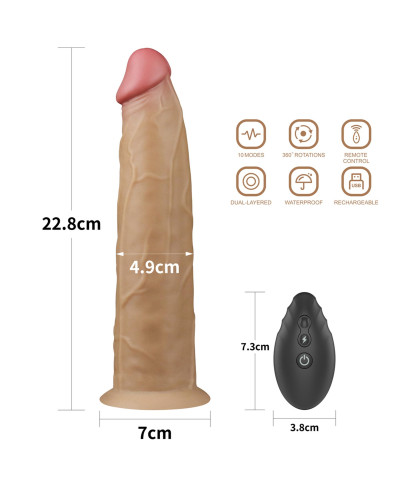 Silikonowy analny penis z przyssawką żylasty 23cm