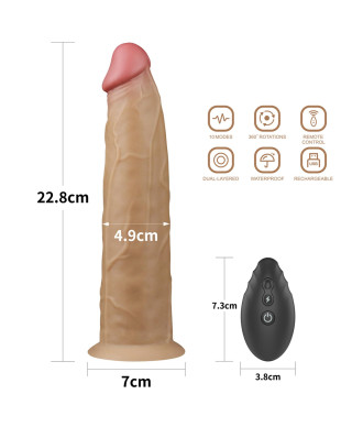 Silikonowy analny penis z przyssawką żylasty 23cm