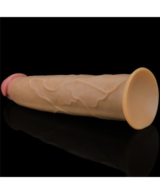 Silikonowy analny penis z przyssawką żylasty 23cm