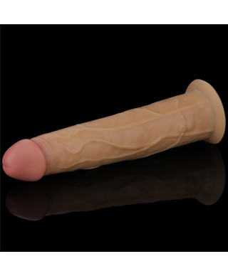 Silikonowy analny penis z przyssawką żylasty 23cm