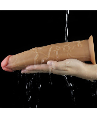 Silikonowy analny penis z przyssawką żylasty 23cm