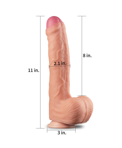 Giętkie realistyczne dildo z przyssawką penis 28cm