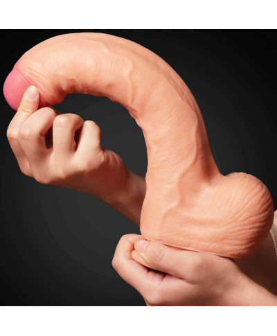 Giętkie realistyczne dildo z przyssawką penis 28cm