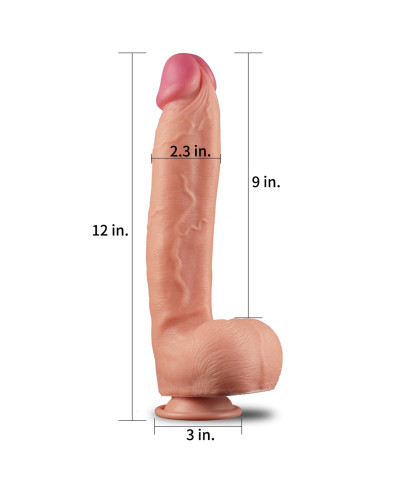 Grube realistyczne żylaste dildo przyssawka 305cm