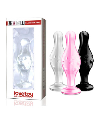 Szklane dildo analne z wypustkami 3 kolory 115 cm