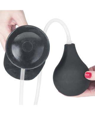 Czarne dildo żylaste przyssawka i wytrysk 28 cm