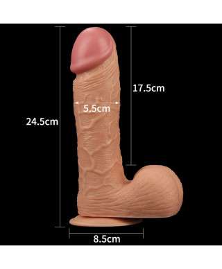 Gruby giętki silikonowy penis z przyssawką 245 cm