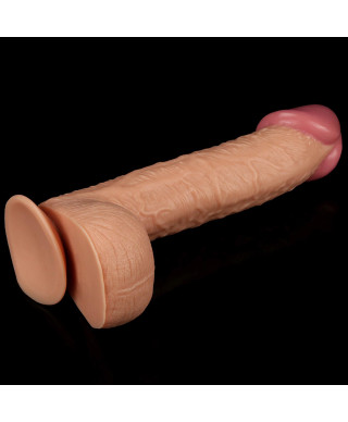 Duży żylasty cielisty penis z przyssawką 285 cm