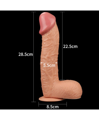 Duży żylasty cielisty penis z przyssawką 285 cm