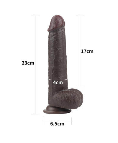 Murzyńskie dildo z dwuwarstwowego materiału 23 cm