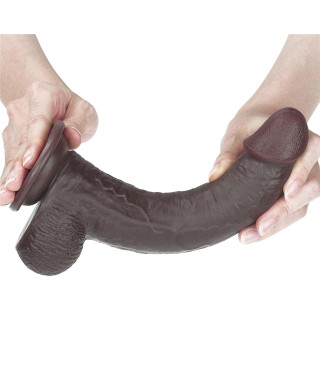 Murzyńskie dildo z dwuwarstwowego materiału 23 cm