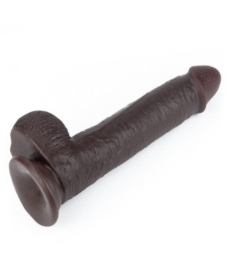 Murzyńskie dildo z dwuwarstwowego materiału 23 cm