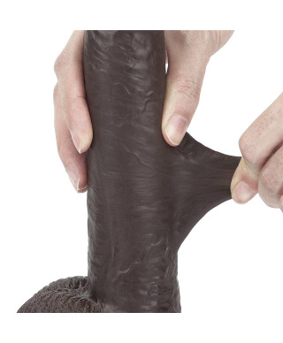 Murzyńskie dildo z dwuwarstwowego materiału 23 cm