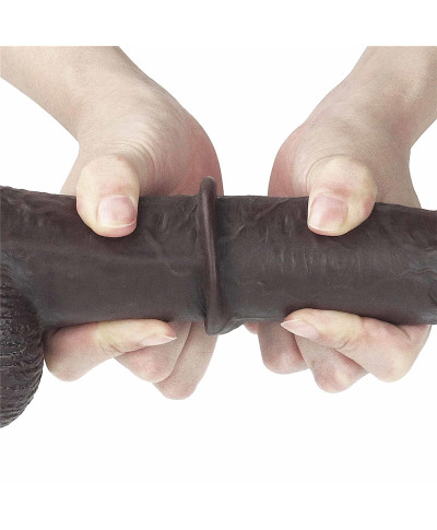 Murzyńskie dildo z dwuwarstwowego materiału 23 cm