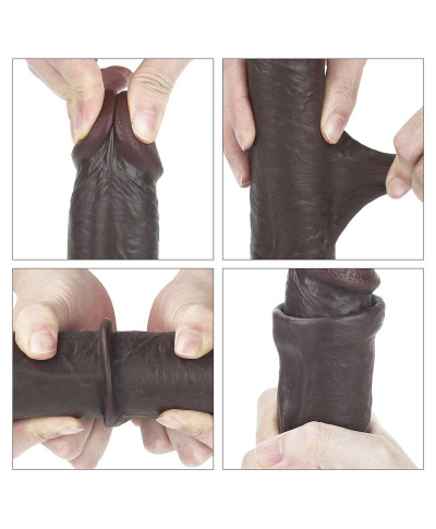 Murzyńskie dildo z dwuwarstwowego materiału 23 cm