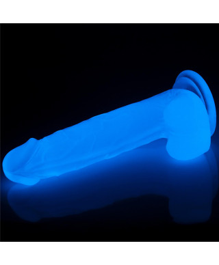 Podświetlane dildo sztuczny penis mocna przyssawka