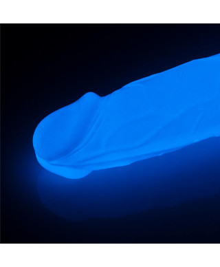Podświetlane dildo sztuczny penis mocna przyssawka