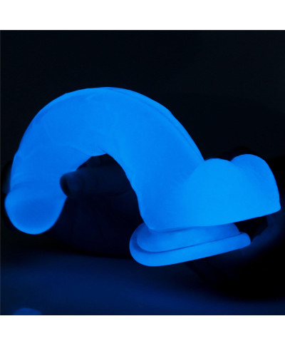 Podświetlane dildo sztuczny penis mocna przyssawka