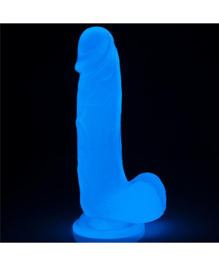 Podświetlane dildo sztuczny penis mocna przyssawka