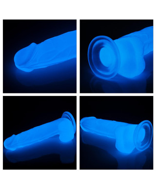 Podświetlane dildo sztuczny penis mocna przyssawka