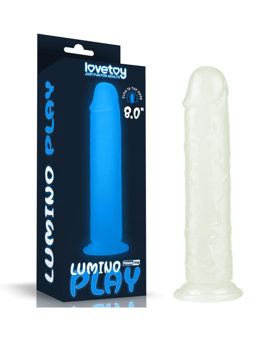 Dildo ledowe duże podświetlane na przyssawce 20 cm