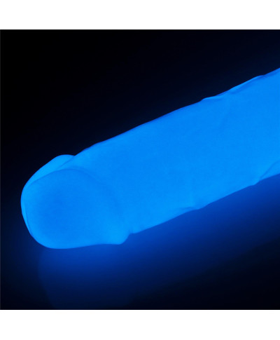 Dildo ledowe duże podświetlane na przyssawce 20 cm