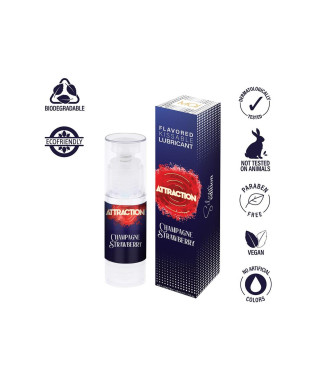 LUBRICANT ATTRACTION CHAMPAGNE STRAWBERRY 50 ML