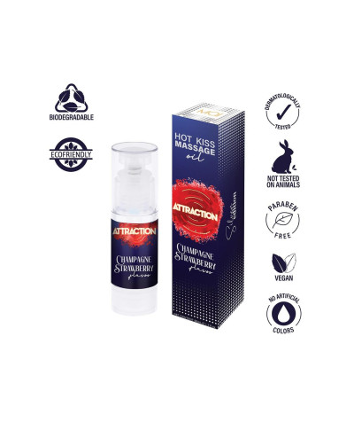 Żel jadalny do masażu Hot Kiss Smak Truskawka 50ML