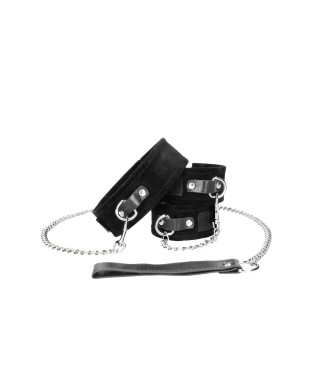 Velcro Collar With Leash And Hand Cuffs