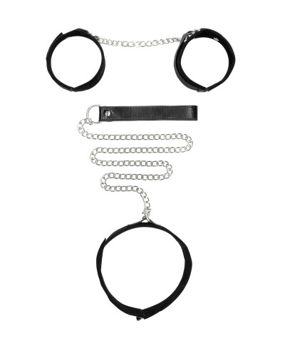 Velcro Collar With Leash And Hand Cuffs