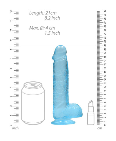 Dildo gumowe silikonowe żylaste z przyssawką 21 cm