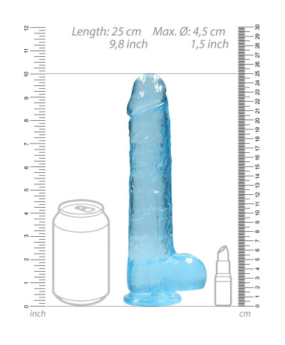 Długie dildo z mocną przyssawką i jądrami 25 cm