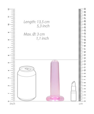 Małe dildo do penetracji pochwy i anusa róż127 cm