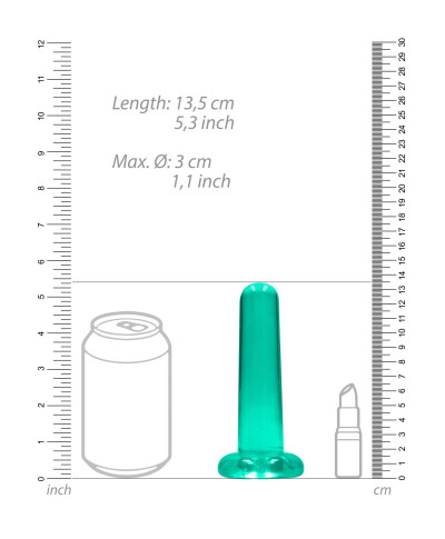 Dildo gładkie zielone z mocną przyssawką 135 cm