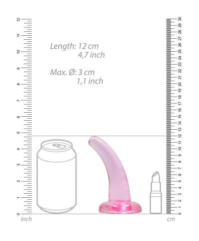 Dildo zakrzywione małe z mocną przyssawką 12 cm