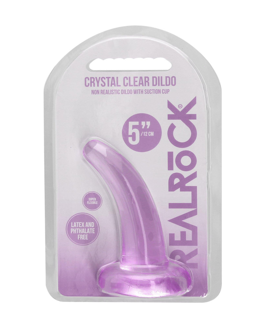 Dildo zakrzywione fiolet z mocną przyssawką 12 cm