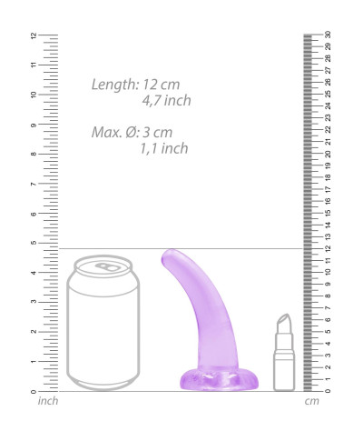 Dildo zakrzywione fiolet z mocną przyssawką 12 cm