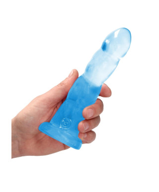 Dildo niebieskie spiralne z mocną przyssawką 18 cm