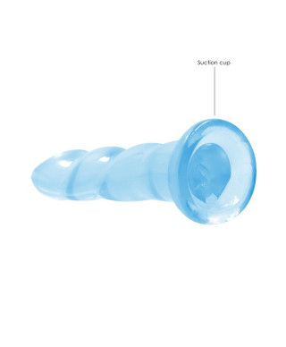 Dildo niebieskie spiralne z mocną przyssawką 18 cm