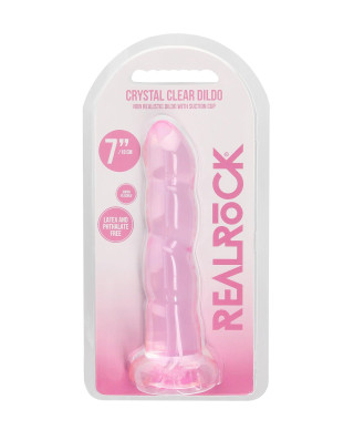 Różowe żelowe silikonowe dildo z przyssawką 18 cm