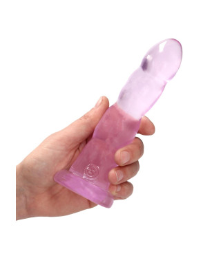 Różowe żelowe silikonowe dildo z przyssawką 18 cm