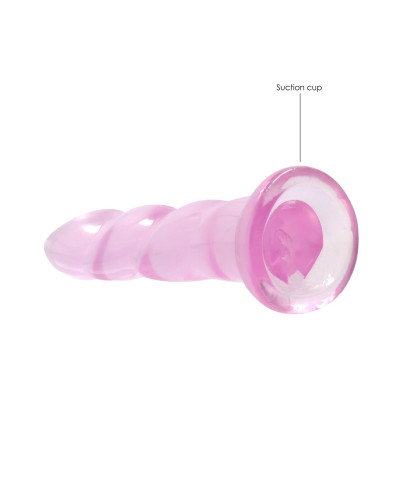 Różowe żelowe silikonowe dildo z przyssawką 18 cm