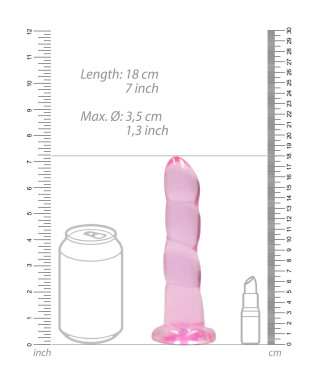 Różowe żelowe silikonowe dildo z przyssawką 18 cm