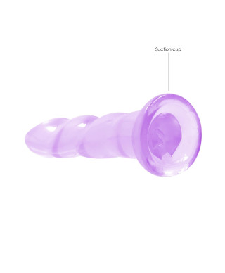 Dildo fioletowe spiralne z mocną przyssawką 18 cm