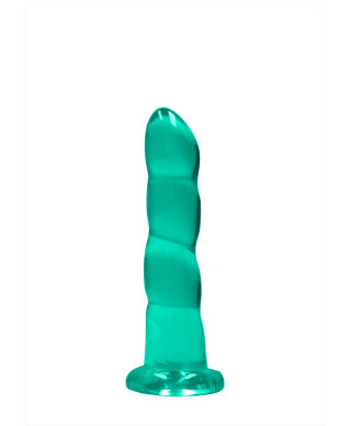 Spiralne zielone dildo gumowe z przyssawką 17 cm