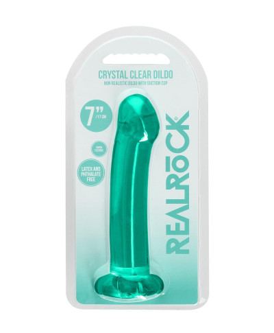 Dildo gładkie zielone z mocną przyssawką 17 cm