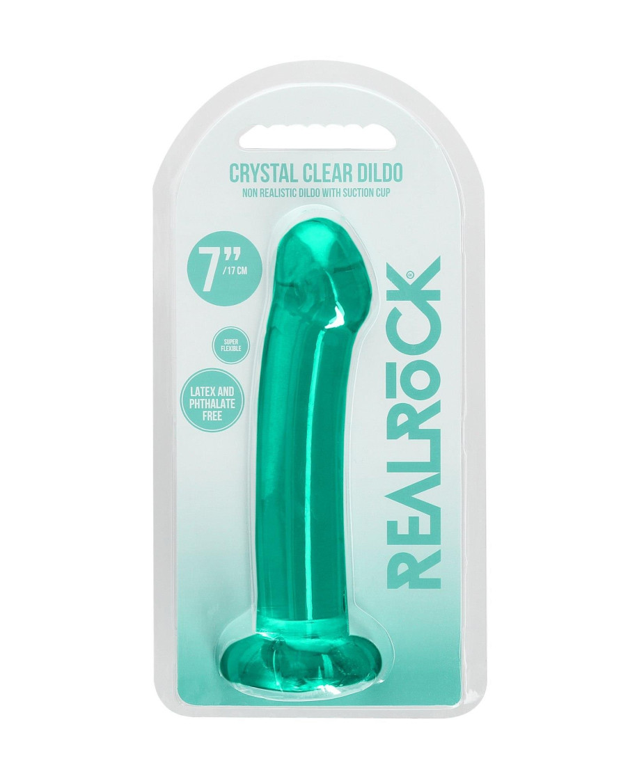 Dildo gładkie zielone z mocną przyssawką 17 cm