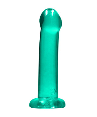 Dildo gładkie zielone z mocną przyssawką 17 cm